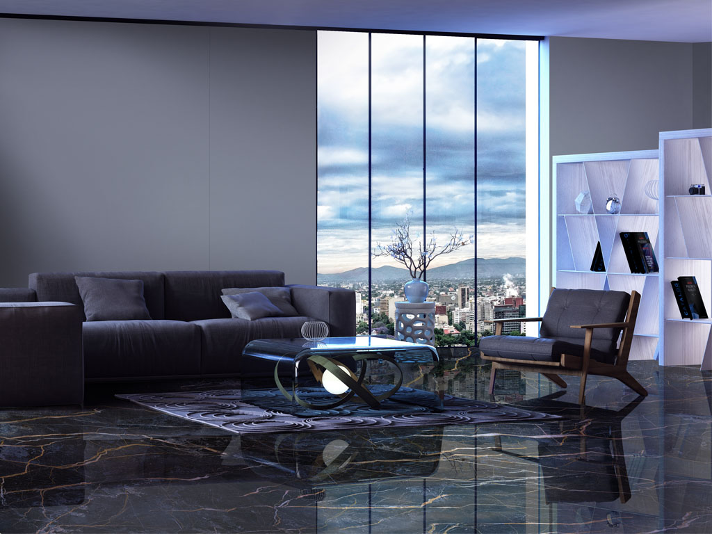 tuono blu lantai quadra tren interior 2024