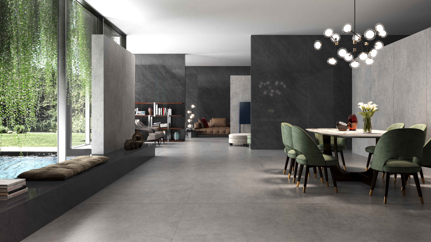 Cement Look Sintered Stone, Solusi Lantai Rumah Industrial