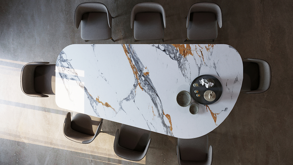 5 Inspirasi Meja Makan Modern dengan Sintered Stone